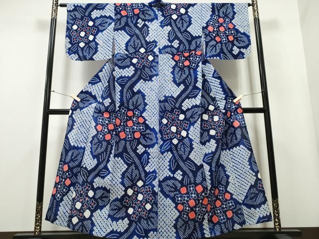 平和屋着物∴夏物 浴衣 有松鳴海絞り 紫陽花 綿 CAAY4515ng