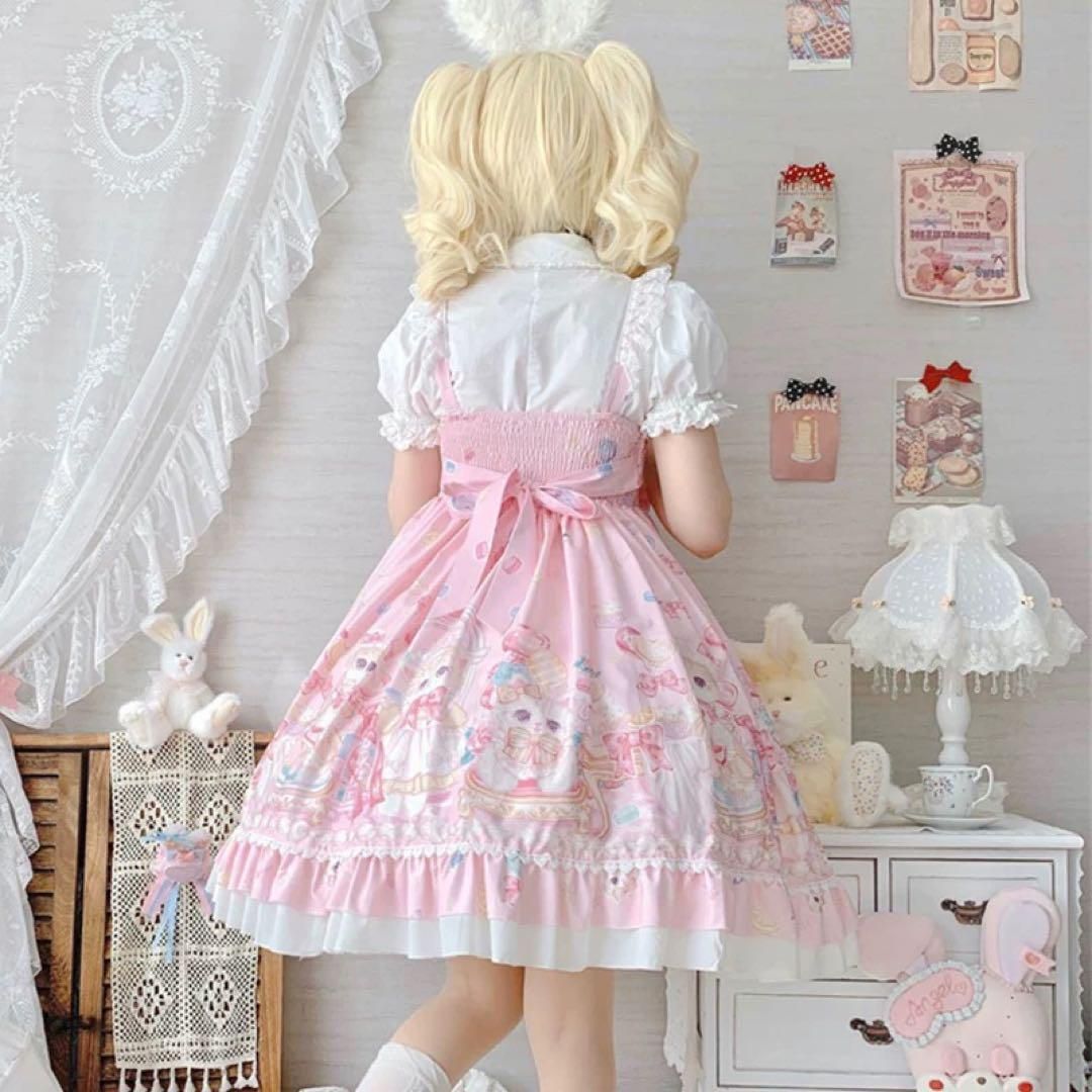 ネコちゃん柄ジャンパースカート♪女子会にぴったりロリータファッション 新品未使用ネコちゃん柄ジャンパースカート♪女子会にぴったり