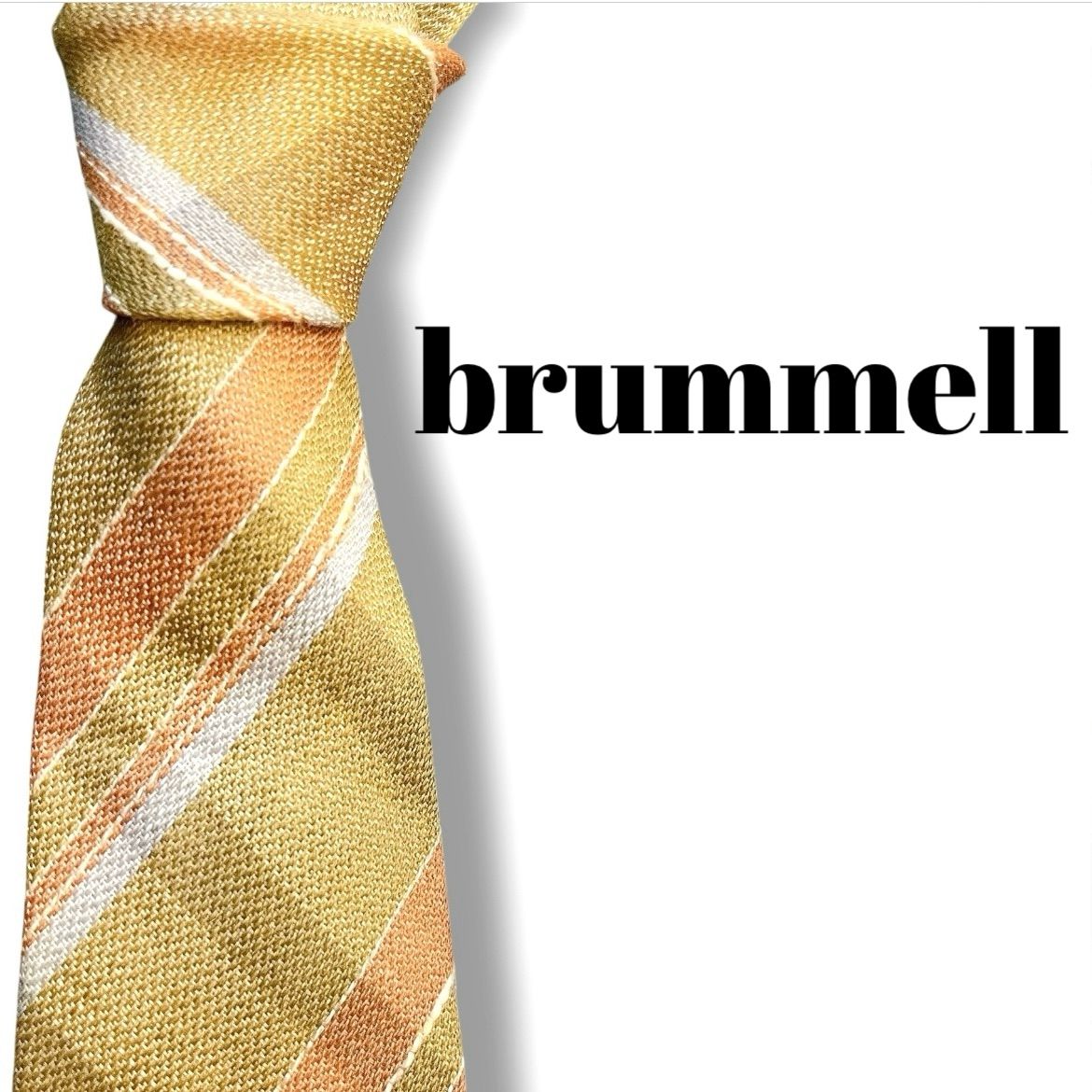 髙島屋ブランド brummell ブランメル ブランドネクタイ 総柄 ストライプ ブランド シャツ スーツ メンズネクタイ リネン 麻 成人式 結婚式  パーティー イベント ビジネス ネクタイ 70s80s90s ビンテージ レトロ 昭和 - メルカリ