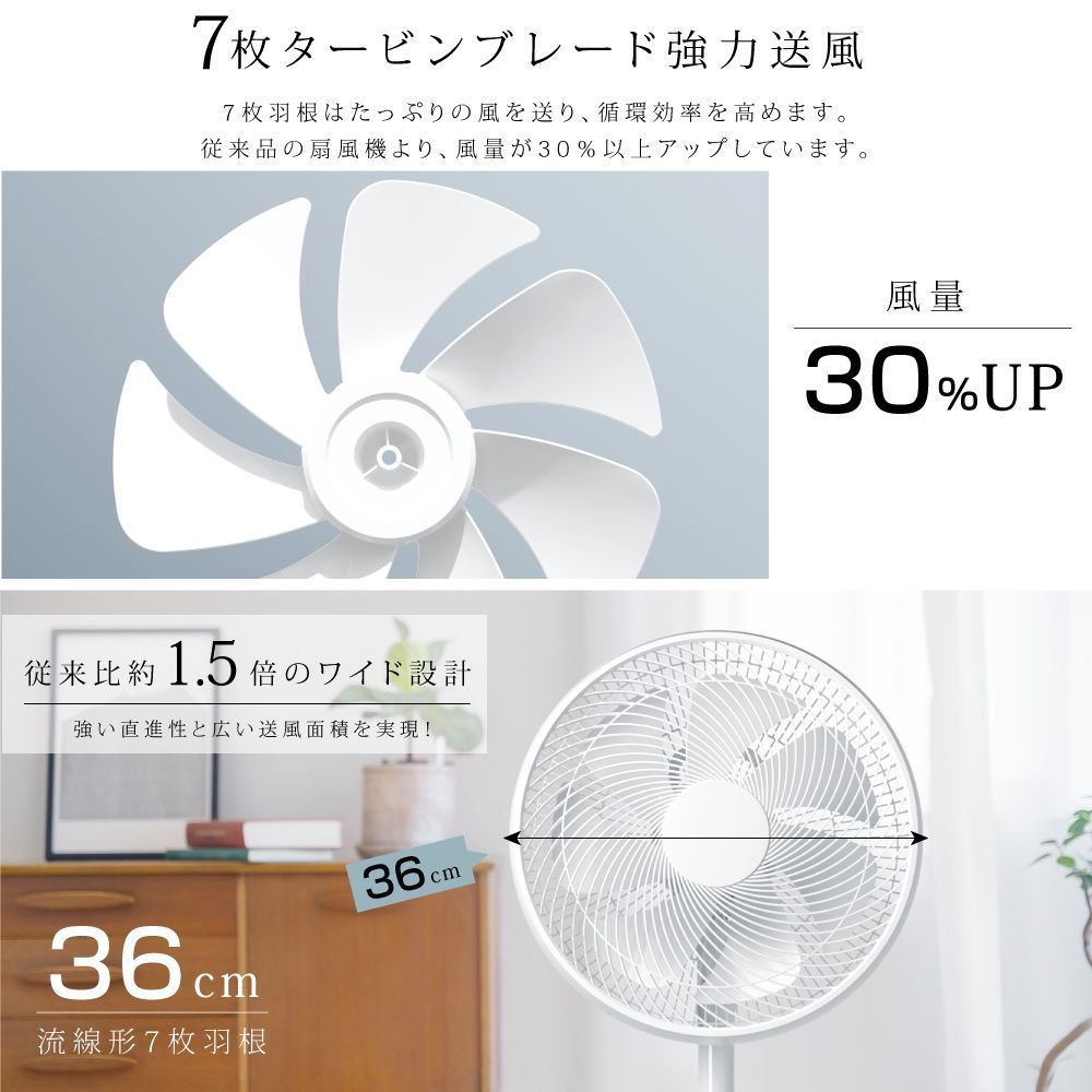 扇風機 サーキュレーター 7枚羽根 12段階風量調節 左右90°自動首振り リモコン付き リビング扇風機 高さ調節可能 DCモーター 静音 入切タイマー 付き 自動OFFタイマー タッチパネル 微風 DCファン パワフル xr-yy04 - メルカリ