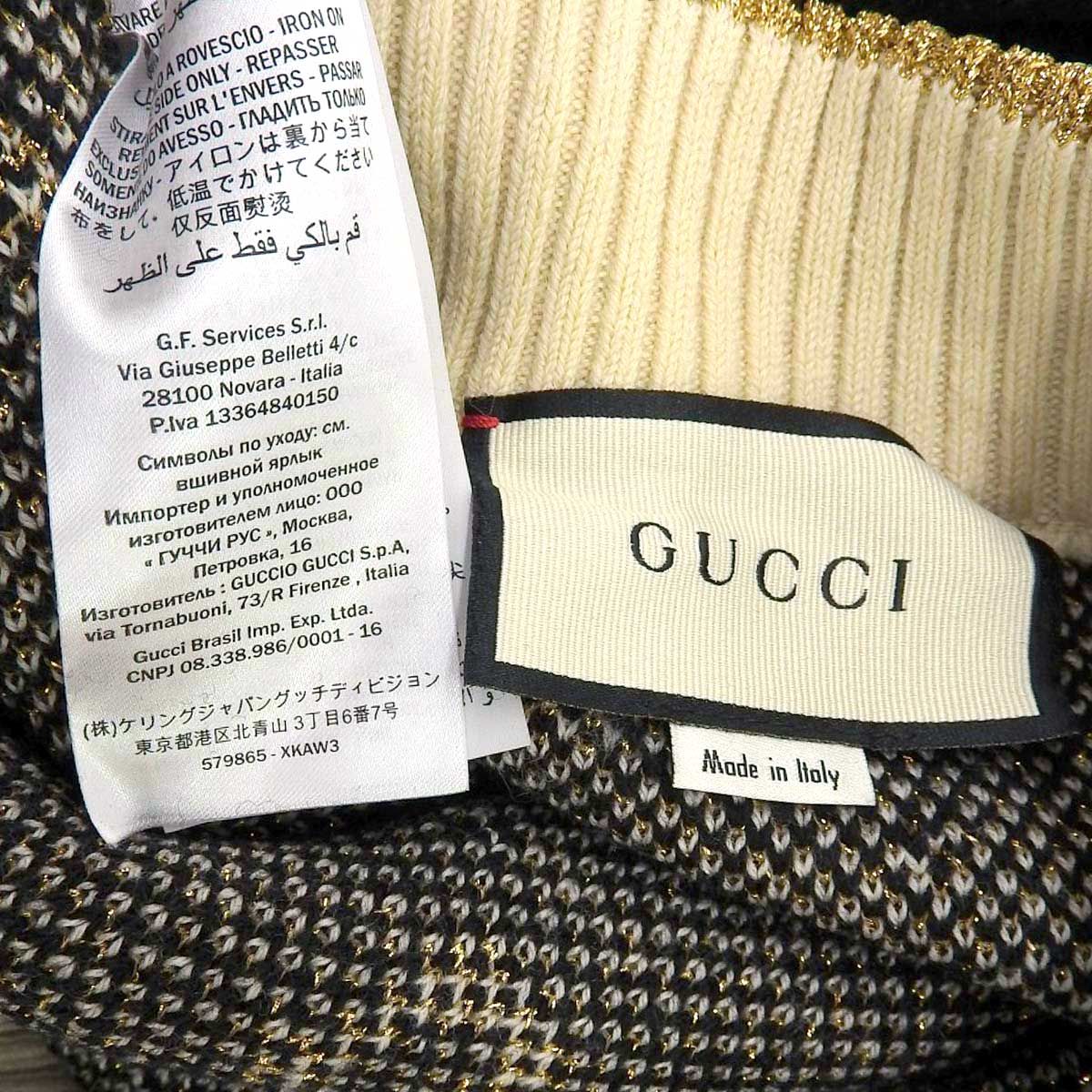 グッチ GG ニット スカート 579865 レディース ブラック ゴールド  