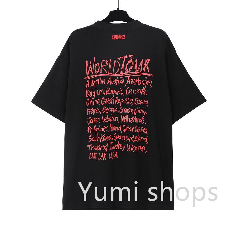 新品 VETEMENTS ヴェトモン Tシャツ T-Shirt 男女兼用 半袖 黒と赤 - メルカリ