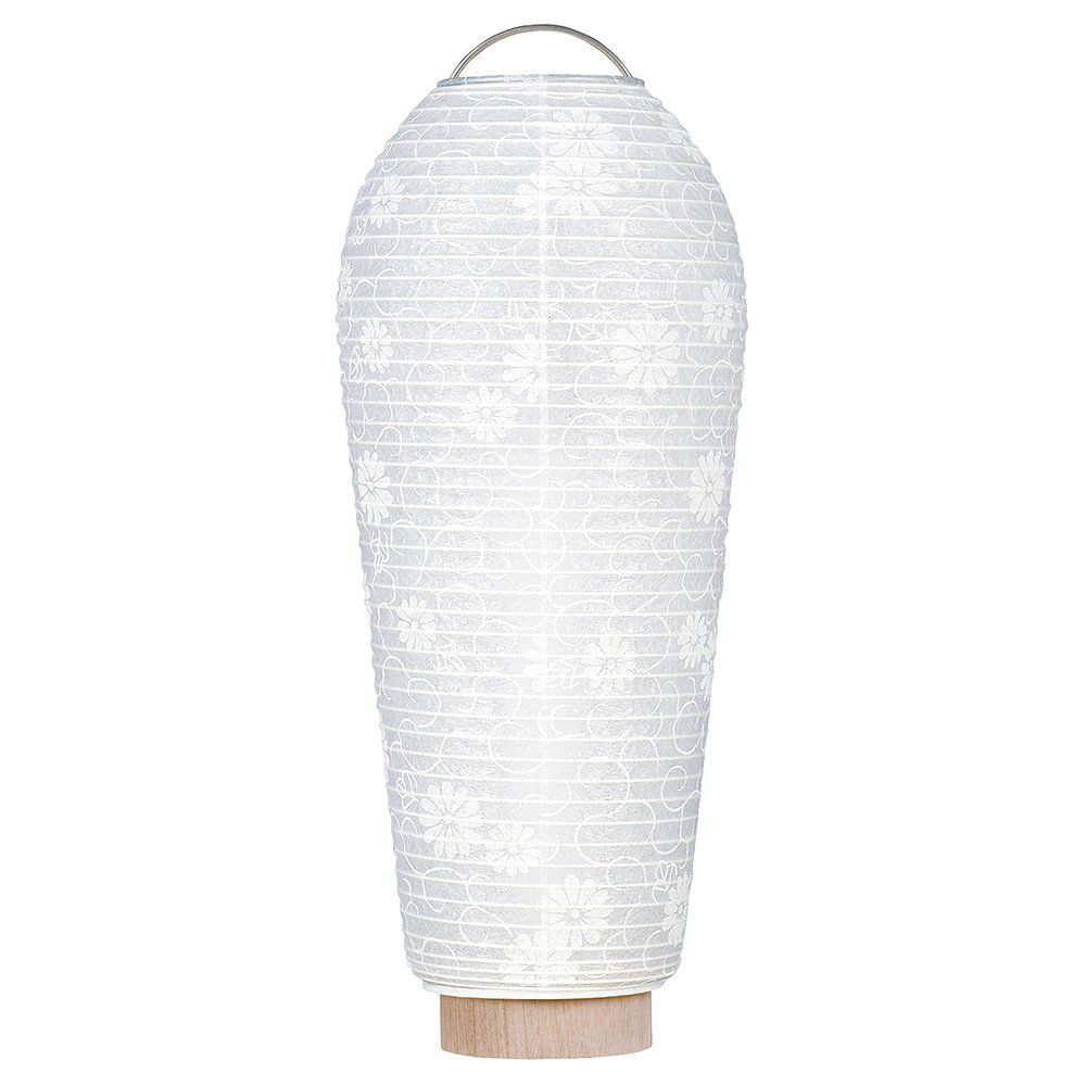 新着商品 ミニ 盆提灯 盆ちょうちん 滝田商店 新盆用小珠 こだま 紋天 弥生 3901◆高さ25cm×火袋径10cm◆ 白提灯 仏壇屋 コードレス 置き提灯 証明書付