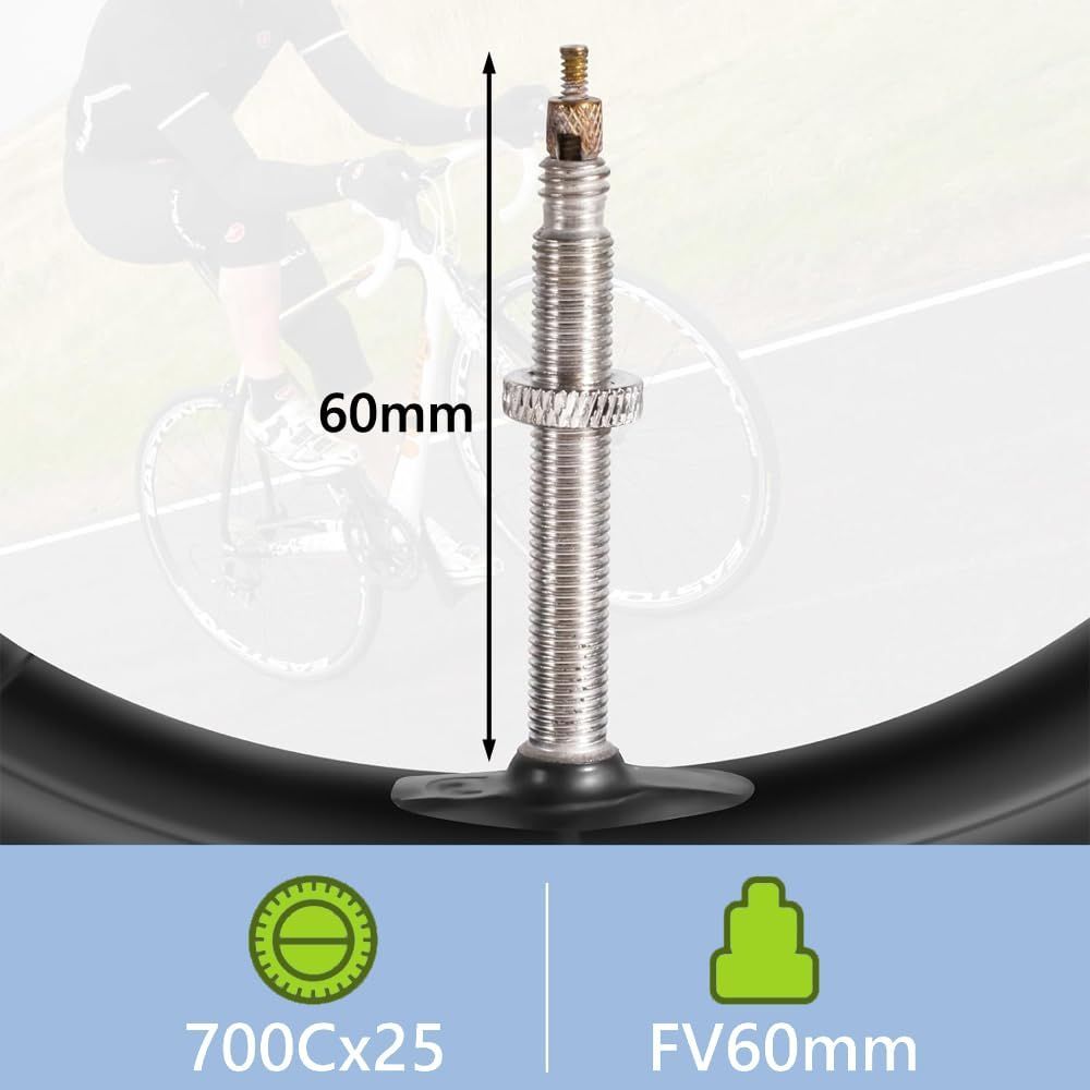 新品 自転車 チューブ 仏式ロングバルブ60mm 700x25/32C 自転車チューブ 700X25C/26C/27C/28C/30C/32C チューブ 700 25C 高気密性 ロードバイクチューブ チューブ 肉厚 ロードバイク 自転車