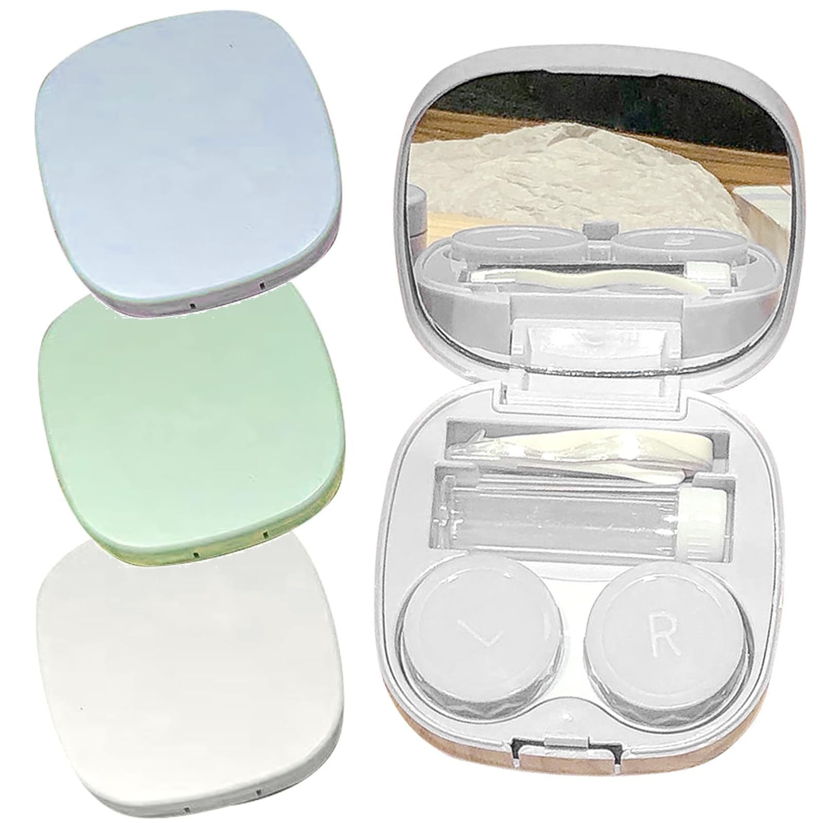 コンタクトケース 鏡付き コンタクトレンズケース ソフトレンズ用 携帯便利 ZiSyouMa コンタクトケース コンタクトレンズケースセット