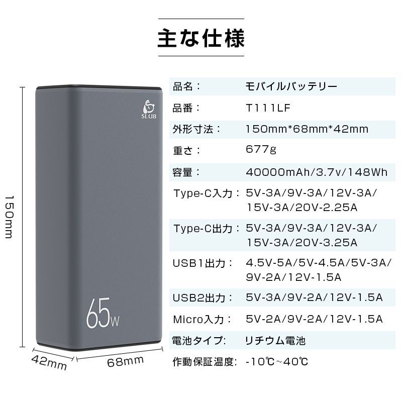 携帯充電器 USB出力ポート