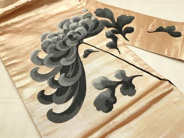正絹 逸品 草花文 九寸名古屋帯 唐織 作家物 平和屋-こころ店□塩瀬 