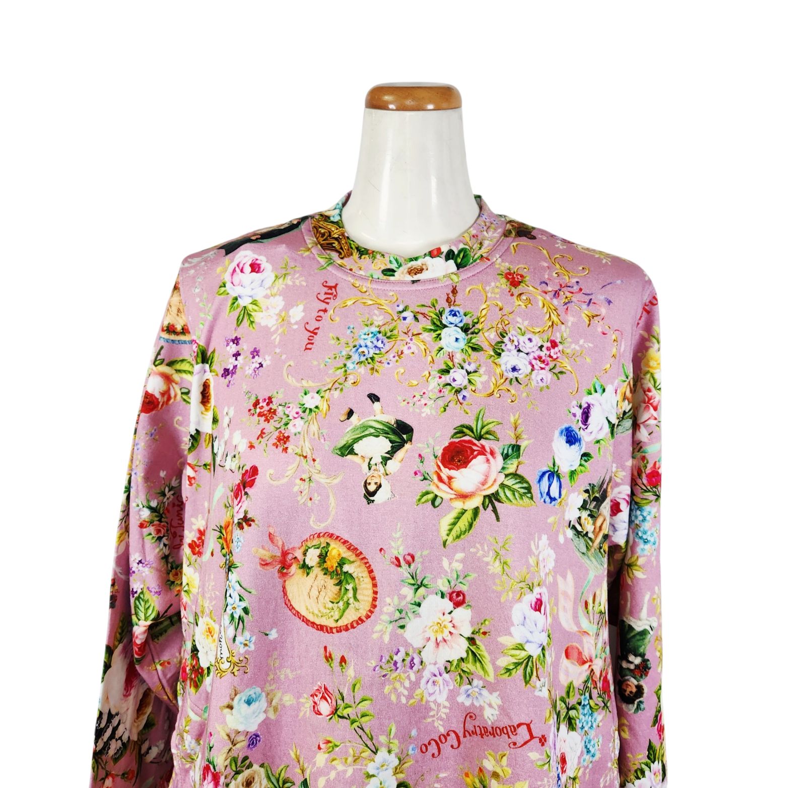 鴨居羊子パジャマ ♥ TUNIC 秋物長袖 トレーナーパジャマ 40接結ローズエンジェル ピンク色 23437