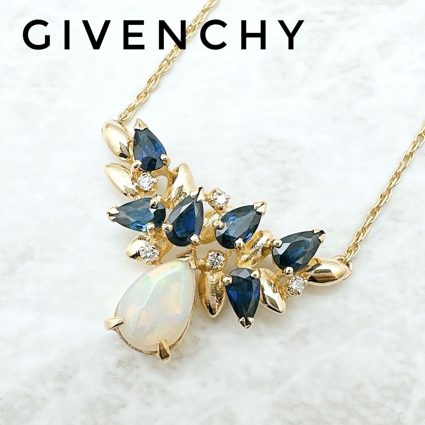 美品🌟GIVENCY オパール サファイア イエローゴールド