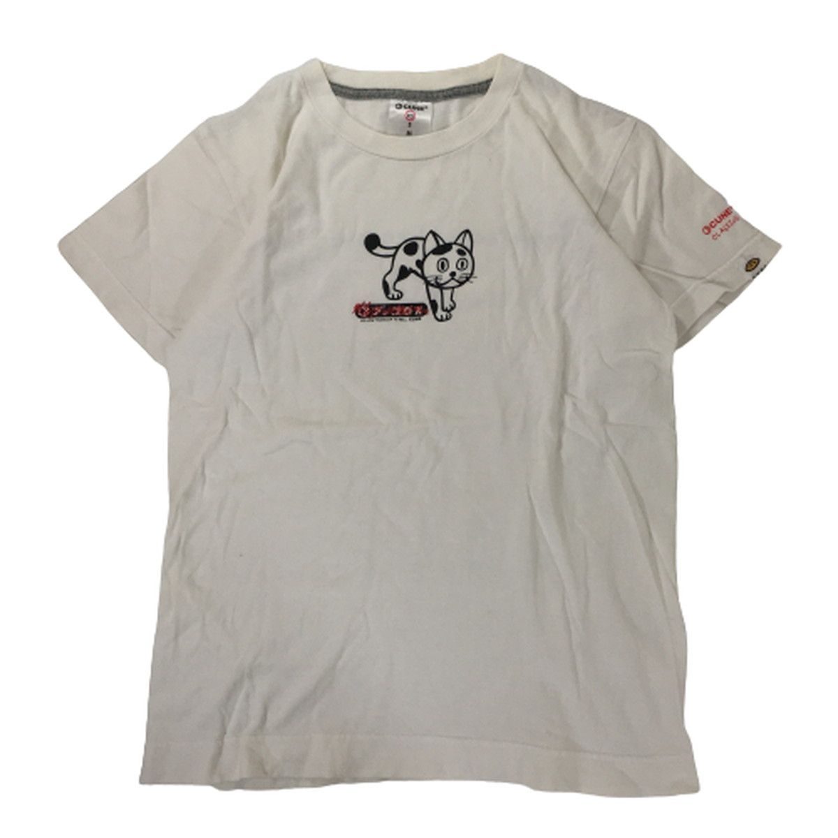 CUNE キューン Tシャツ ブッコロス猫 CLASSICS 半袖 白 ホワイト XS