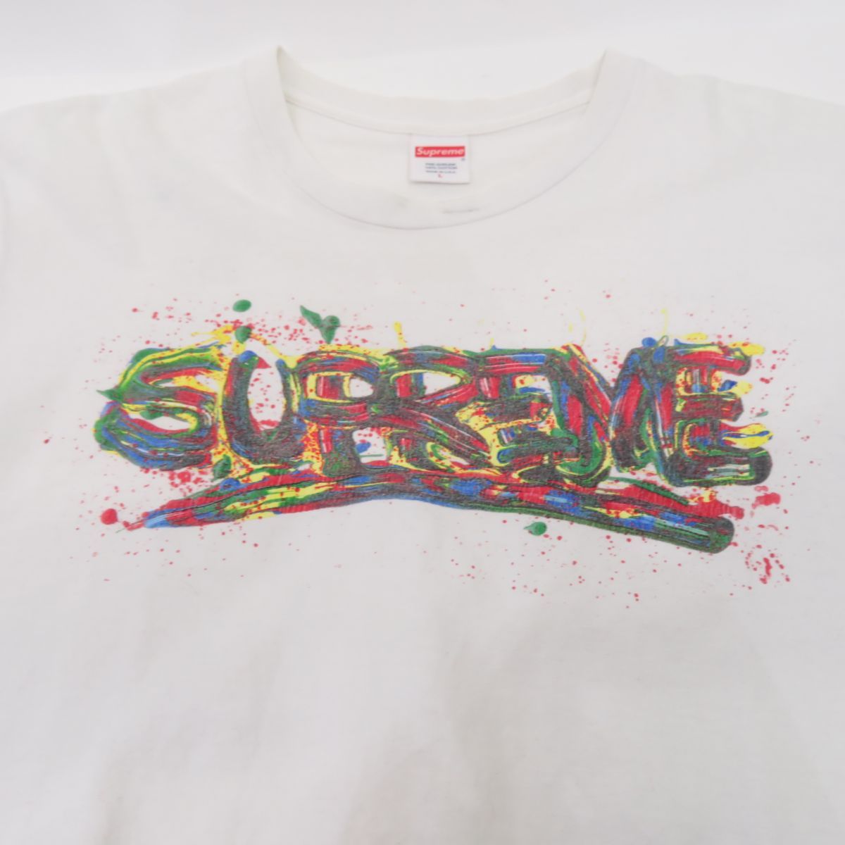 Supreme Paint Logo Tee シュプリーム ペイント ロゴ Tシャツ Lサイズ ※中古