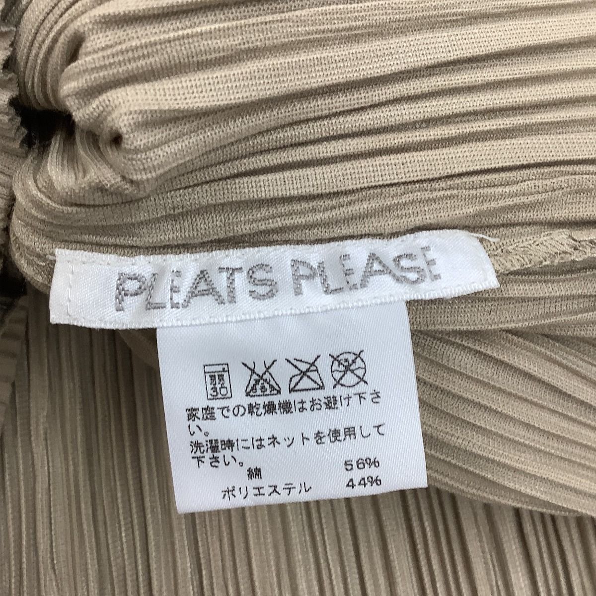 ♪♪ISSEY MIYAKE イッセイミヤケ PLEATS PLEASE シャツ SIZE 4 PP43-JJ465 ベージュ NICORILABO_COM