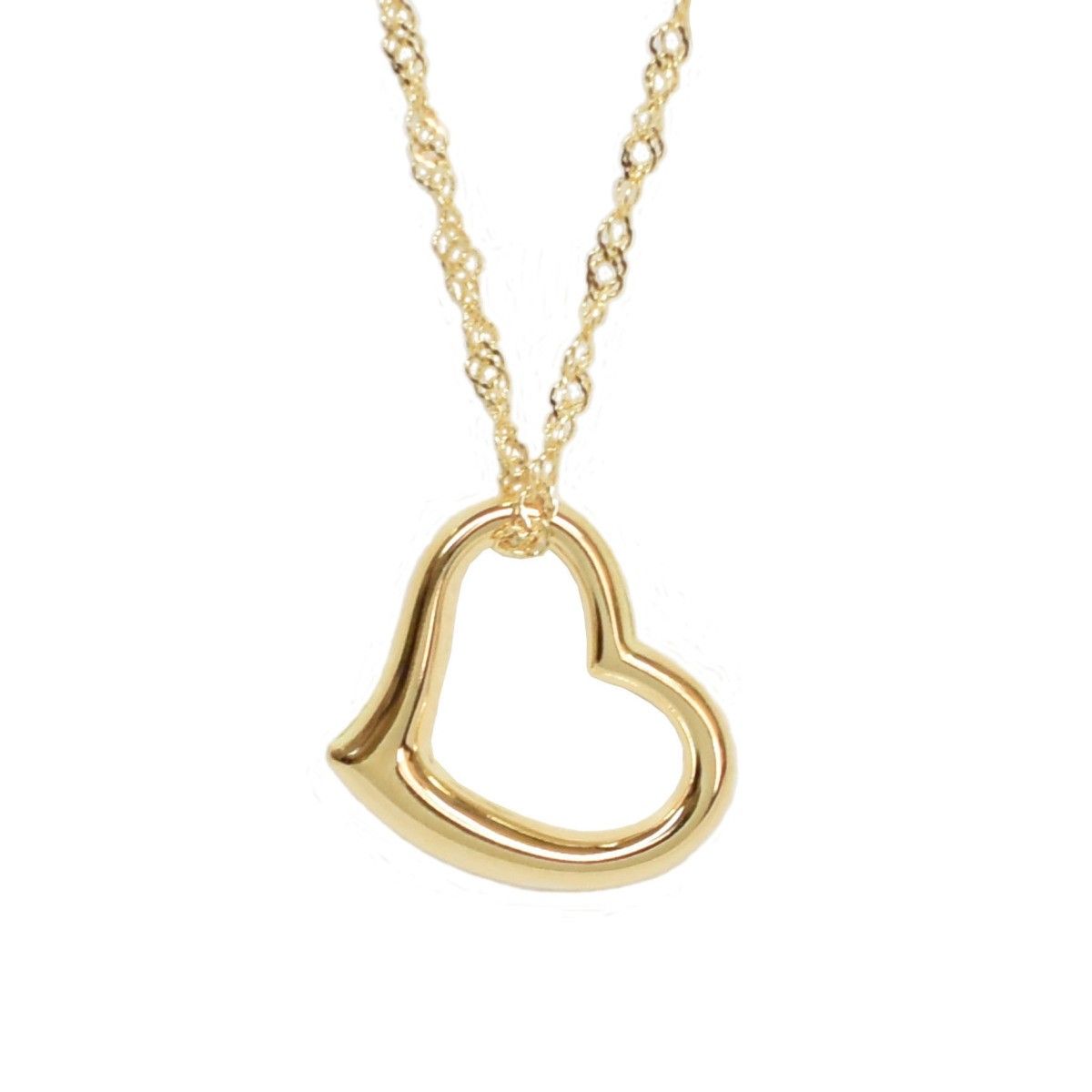 18K 金 ゴールド オープンハート ネックレストップ 18金 ネックレス 