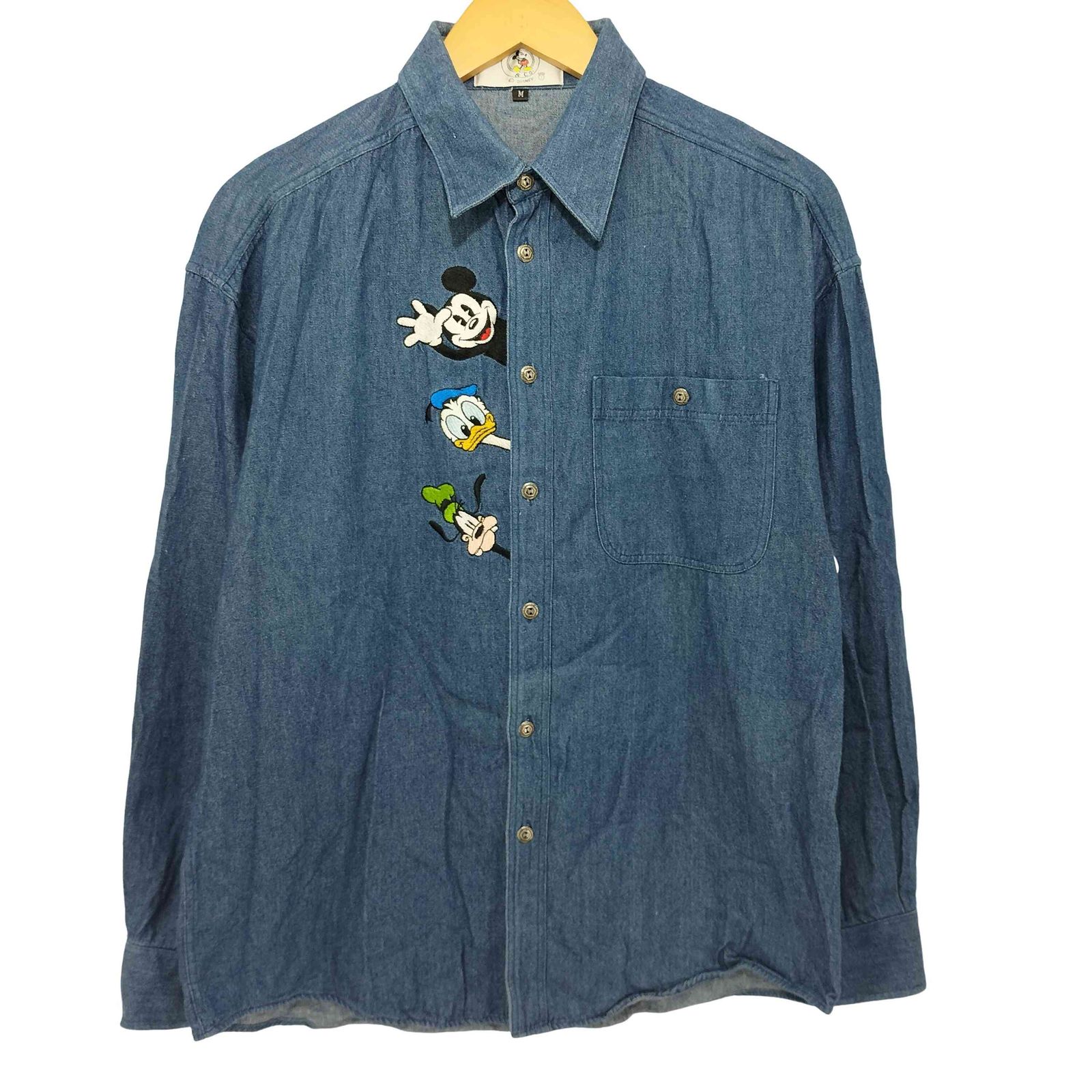 ユーズドフルギ USED古着 キャラクター刺繍デニムシャツ メンズ import：M 