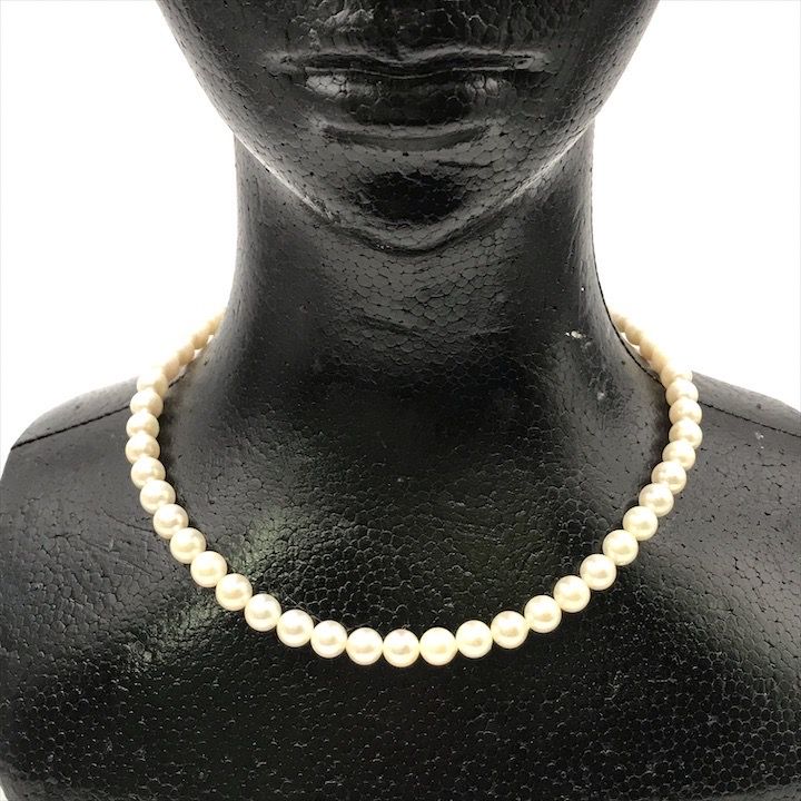 超美品 SOGO あこや真珠 パール シルバー刻印 大珠 8mm 照り良好 