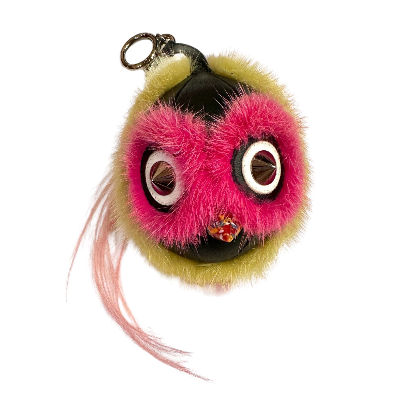 【希少】 FENDI バグズ モンスター チャーム ファー レザー キーリング 即発 FENDI モンスター ファー バッグチャーム キーホルダー 黄
