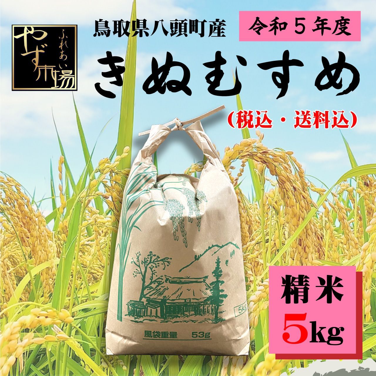 精米済】鳥取県八頭町産 きぬむすめ 白米 5kg 【送料込】 - メルカリ