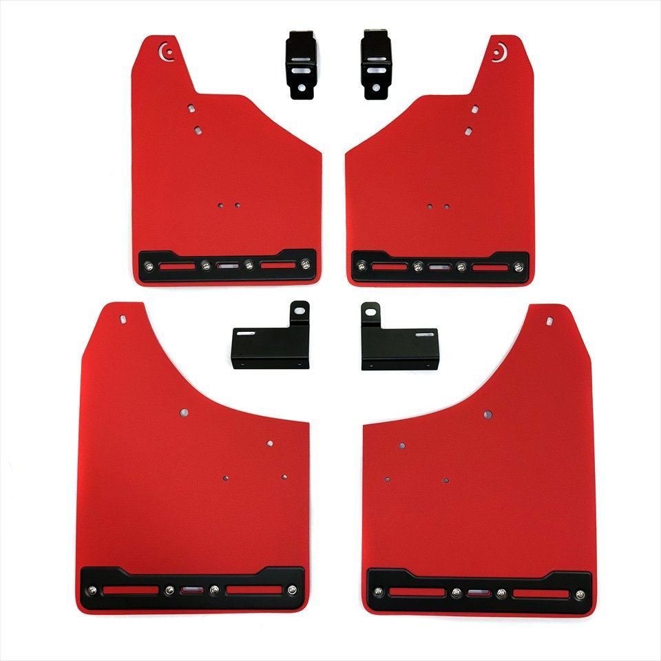 ランドクルーザー 250系 ランクル250 マッドガード 泥除け 4枚セット レッド PP素材 カスタムパーツ FFCRYSTALESIA_COM