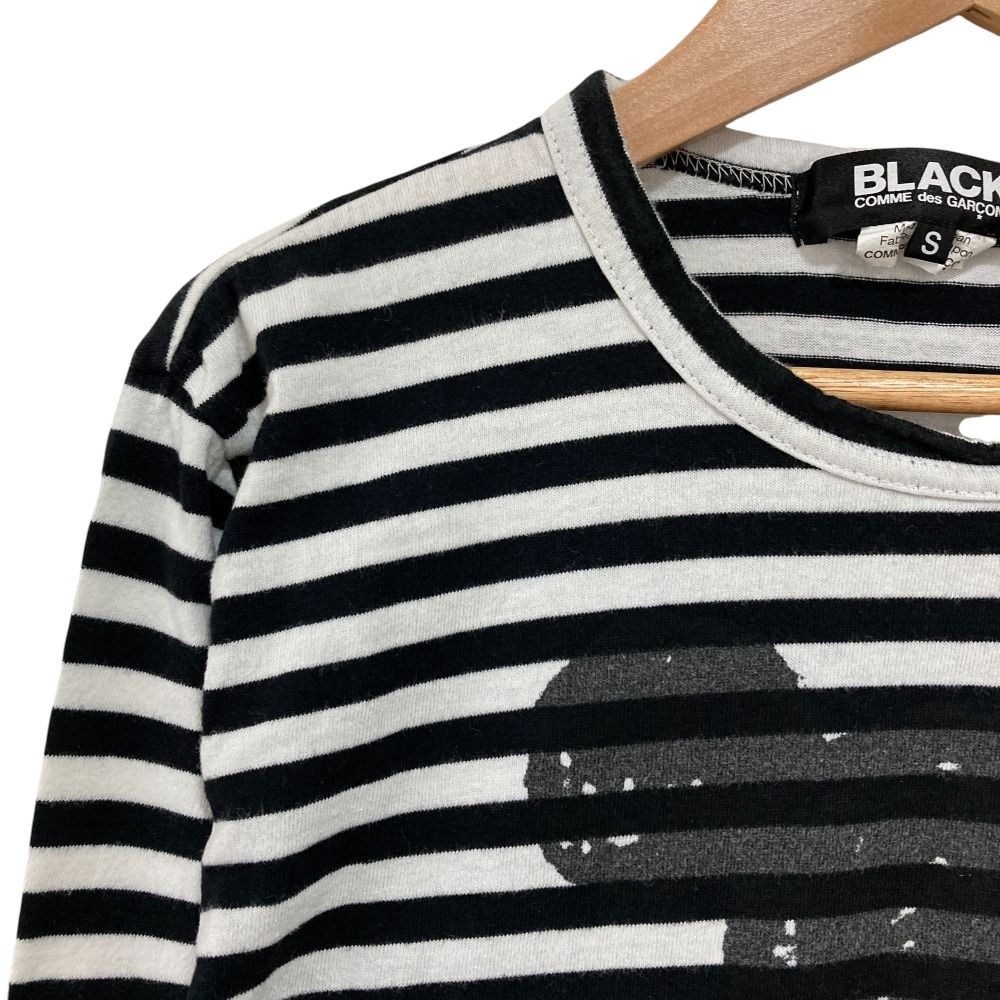 美品 BLACK COMME des GARCONS ブラックコムデギャルソン ディズニーコラボ ボーダーTシャツ サイズS ブラック レディース 古着 中古 美品 BLACK COMME des GARCONS ブラックコムデギャルソン