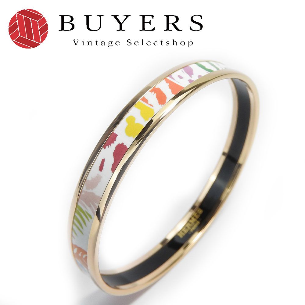 中古 エルメス バングル エマイユPM エナメル メタル ゴールド