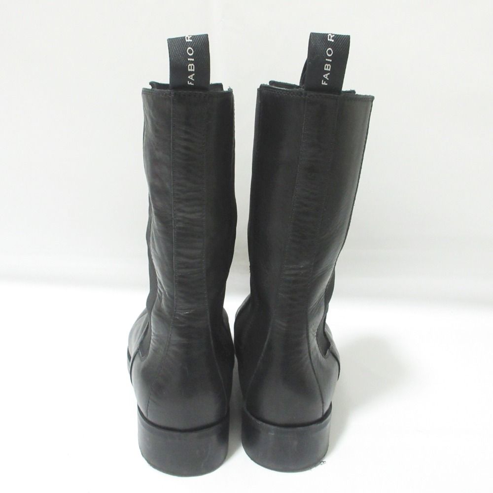 美品【ファビオルスコーニ】サイドゴアブーツ ショート レザー 39 黒　厚底 fabio-v-001.jpg