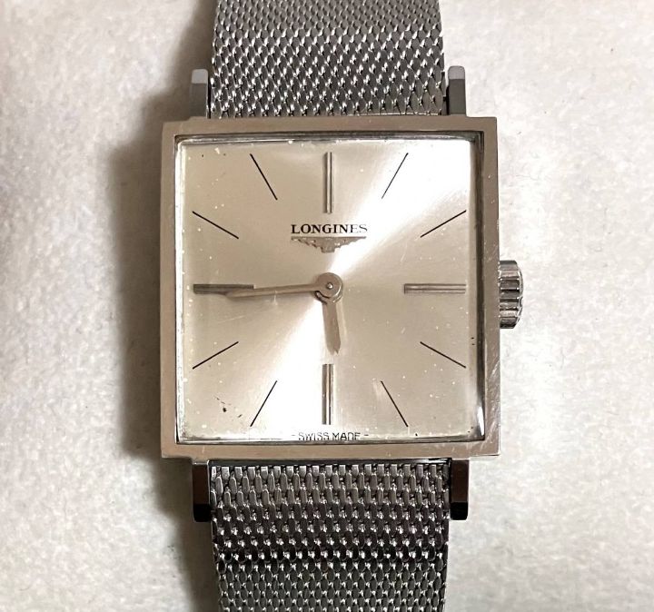 稼動品 LONGINES ロンジン スクエア シルバー 腕時計 誓う