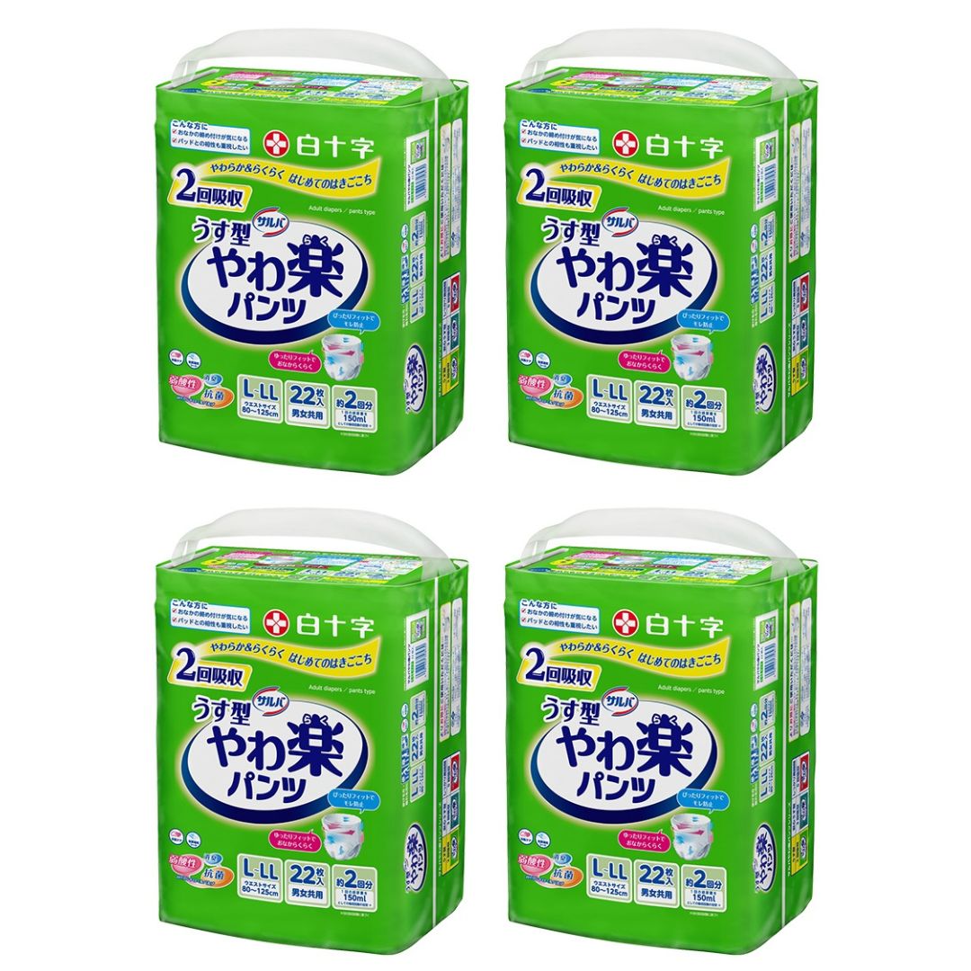 ケース販売 サルバ うす型 やわ楽パンツ L-LLサイズ 22枚 4パック入