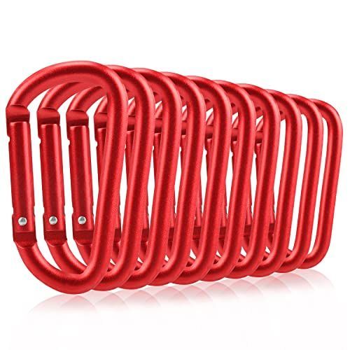 新型カラビナ レッド10個 Booms Fishing CC2 新型アルミ合金カラビナ 超軽量カナビラ 10個 レッド