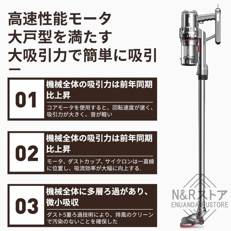 掃除機コード式サイクロン式静音強力吸引コンパクトハンディー1.4kg小型ハンディスティック型軽量クリーナー30000pa省エネ