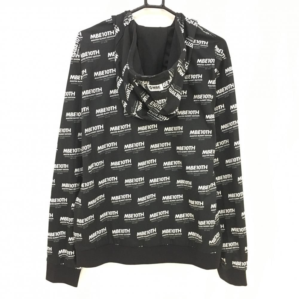 マスターバニー ジップパーカー 黒×白 ロゴ総柄 ブルゾン メンズ 6(XL