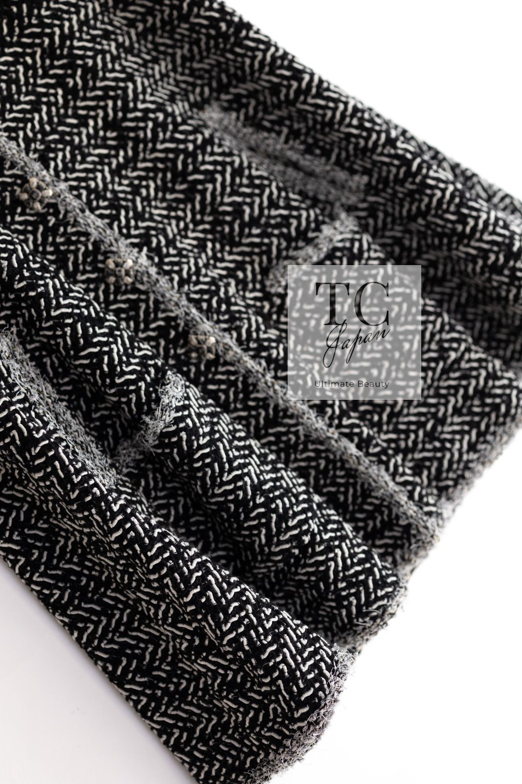 シャネル コート ポンチョ CHANEL ブラック グレー アイボリー