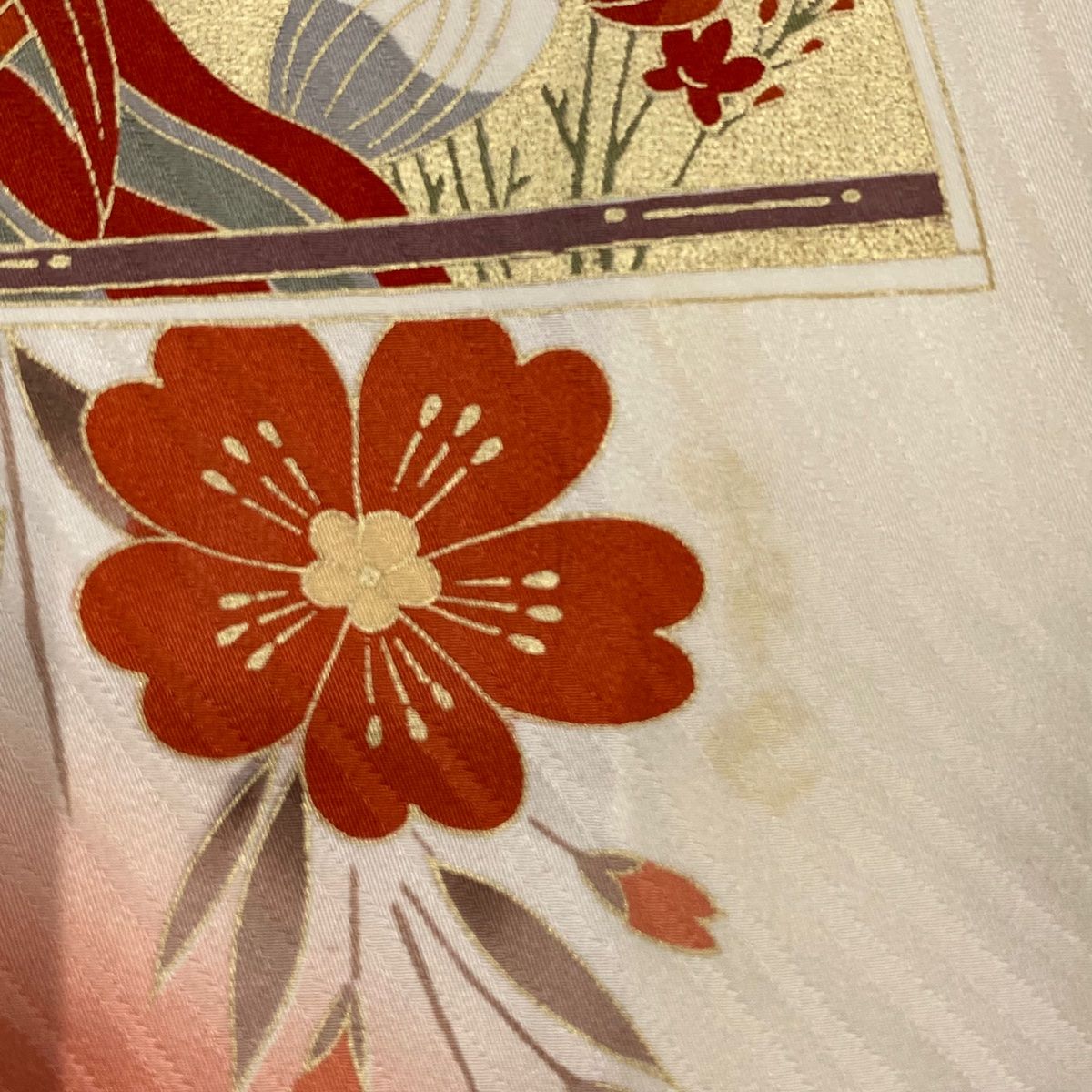 美品！普遍的伝統柄＊花扇＆鶴＊優美＊振袖＊トールサイズ＊１６９ｃｍ＊裄６９ 平和屋本店□極上 創業460年・千總 振袖 駒刺繍 筒花文 紺藍色地