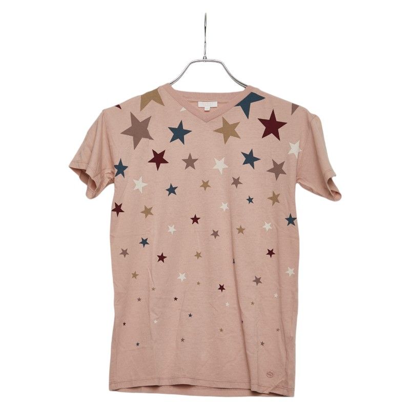 グッチ スタープリント Vネック 半袖Tシャツ サイズ 8 ピンク系 マルチカラー コットン キッズ GUCCI 1-0236273
