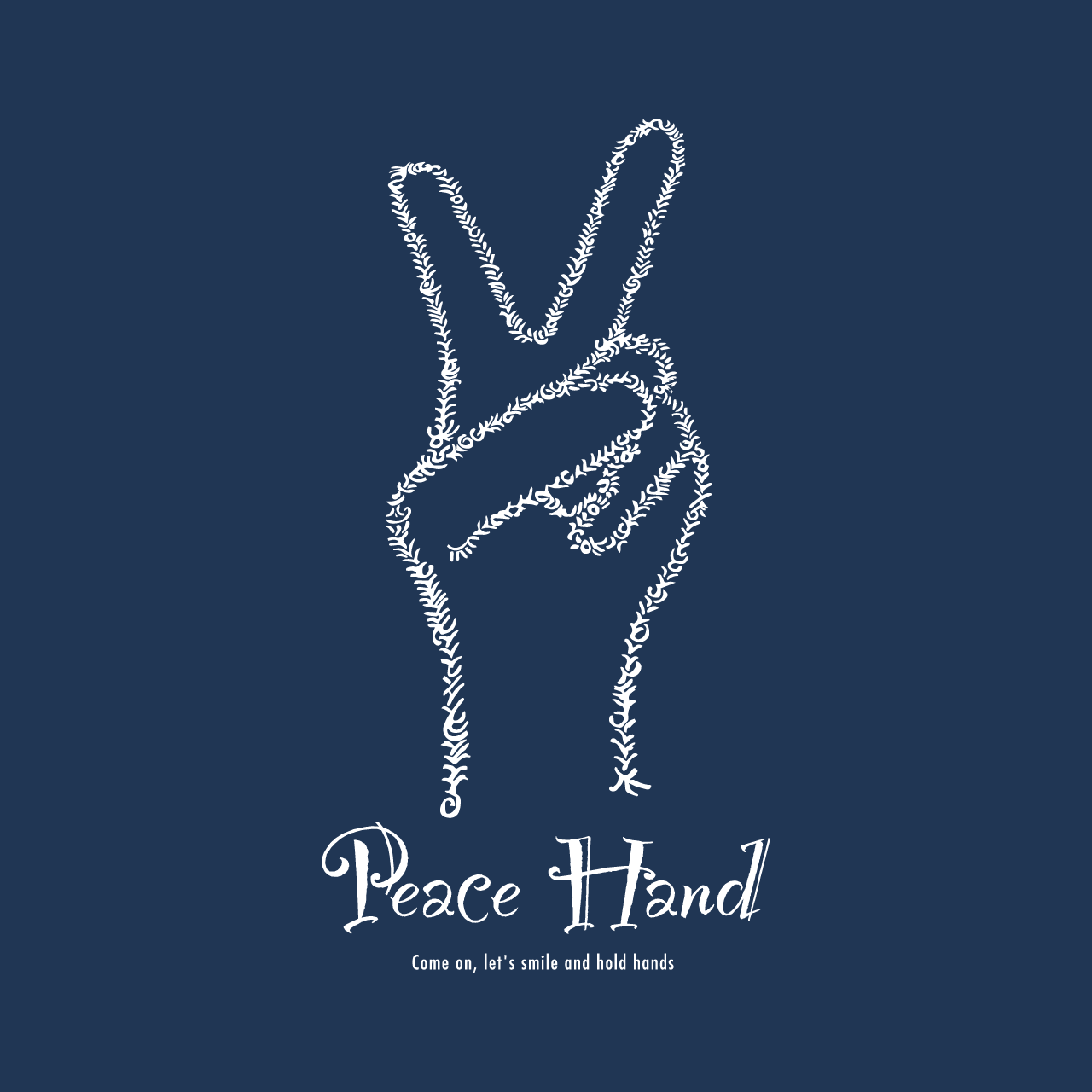 グラフィックTシャツ　Peace Hand Mono / Black