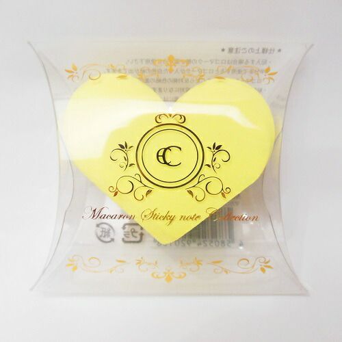 まとめ クルーシャル 付箋 マカロン付箋 ハート yellow S180022Y ×15セット