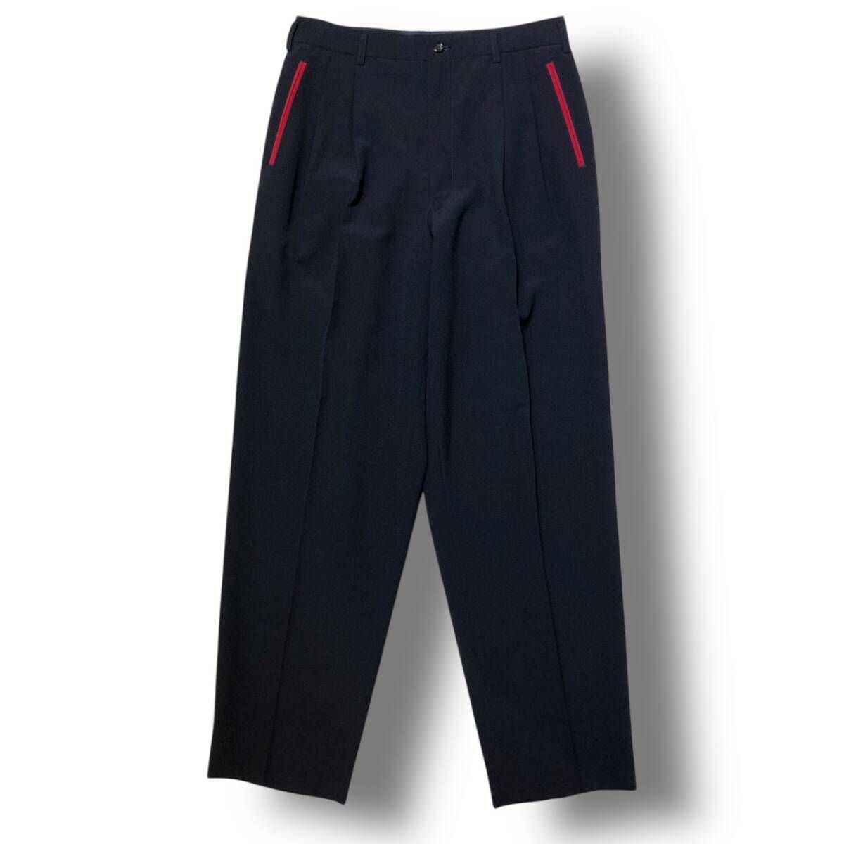 90AW 田中期 COMME des GARCONS HOMME ポケットデザイン2タックパンツ L ブラック系 HP-02009L コムデギャルソンオム