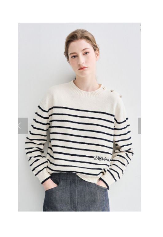 ネズミ LATT The HANDSOME ストライプ ニット トップス 95 サイズ 24SS 正規品