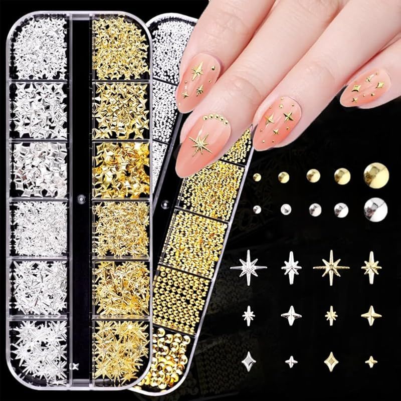 ネイルパーツ スタッズ 星 3D 立体 スター 四角星 半球ラウンドドーム