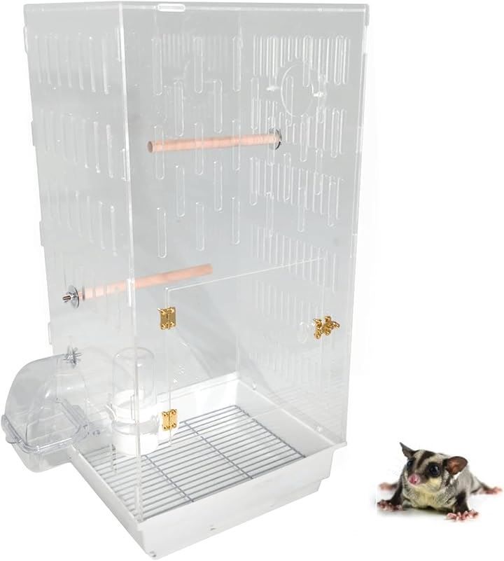 MINORITY DESIGN フクロモモンガ 360度見渡せるアクリルルーム 大 ケージ 小動物 鳥かご 68cm クリア