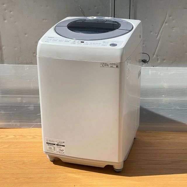 送料無料 全自動電気 洗濯機 【中古】 動作保証 SHARP ES-GV8F-S