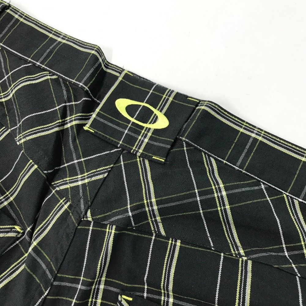 サイズ：32 OAKLEY オークリー ストレッチパンツ チェック柄 カーキ系