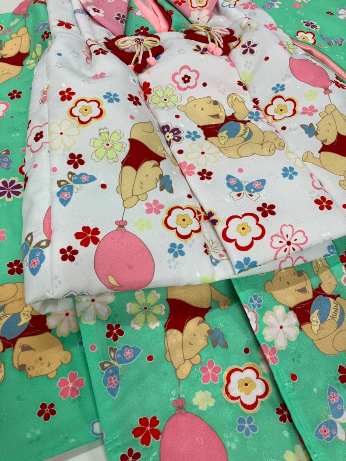 美品 くまのプーさん 七五三 3歳 着物 被布 ディズニー 美品 くまのプーさん 七五三 3歳 着物 被布 ディズニー 【レンタル