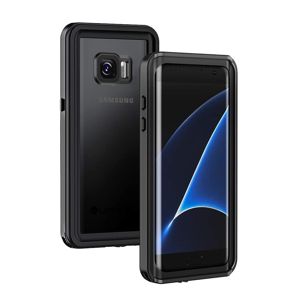 Galaxy S7 Edgeケース、Lanhiem IP 68防水Galaxy S7 Edge用防水防塵耐衝撃フルボディシールド防水プロテクターカバー（ブラック） 