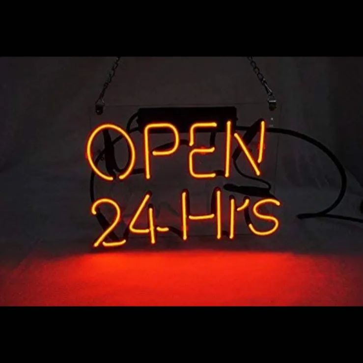 オーダーメイド ネオンサイン 『24Hours OPEN』ネオン管 お洒落 看板