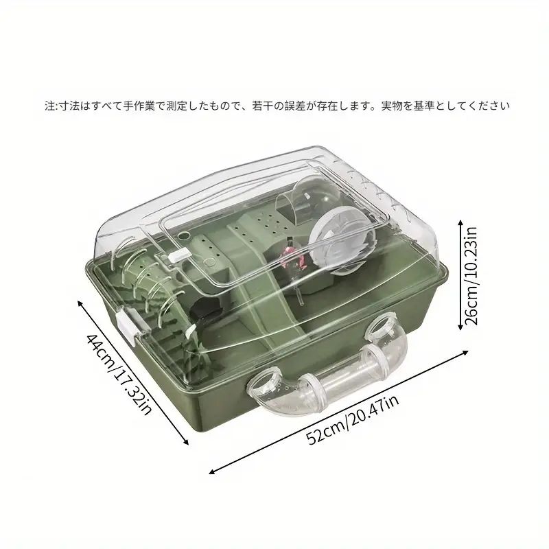 小動物用の広々とした透明ケージと完全なアクセサリー＆遊びのおもちゃ