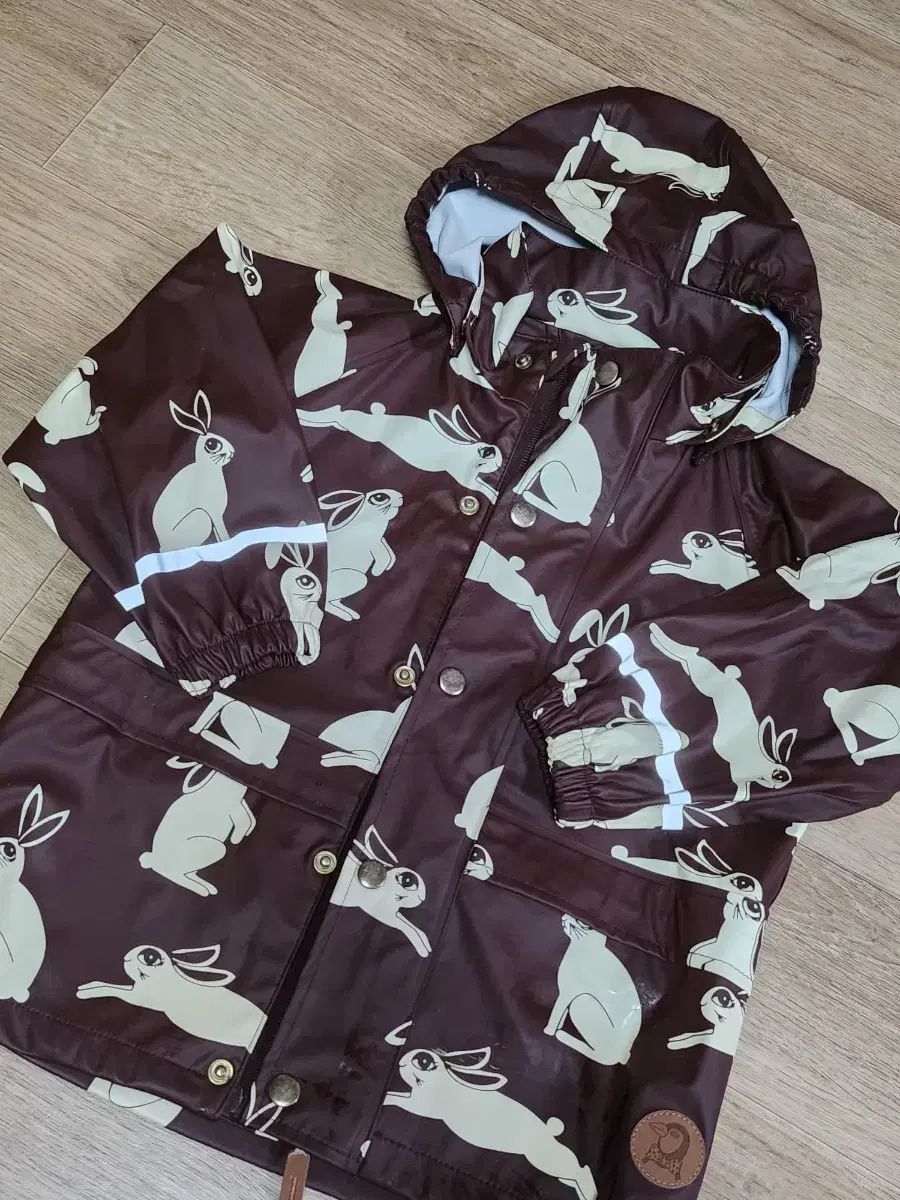 Mini Rodini ミニロディーニ ウサギ 茶色 レインコート 104 ー 110