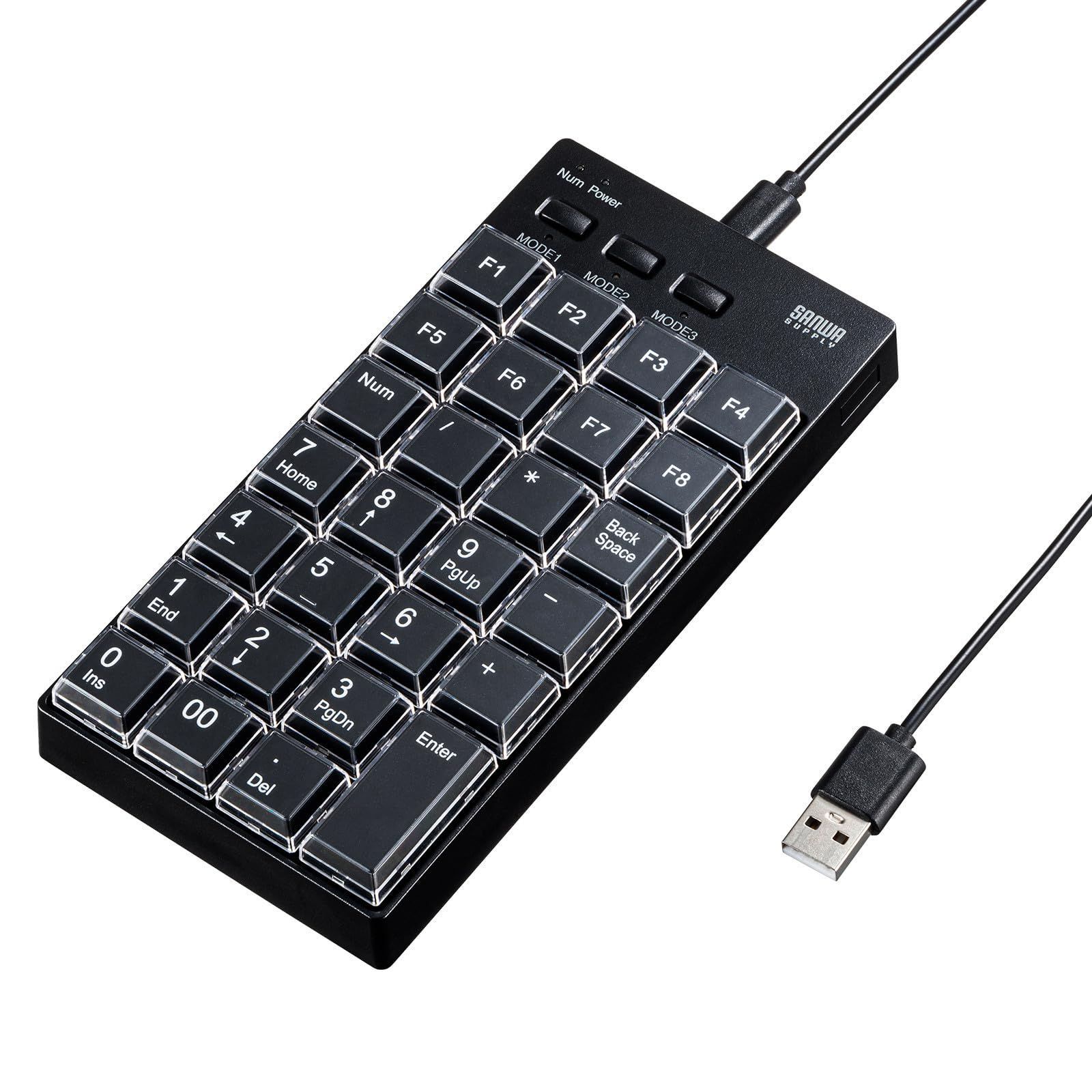 サンワサプライ プログラマブルテンキー 有線モデル NT-26UBK