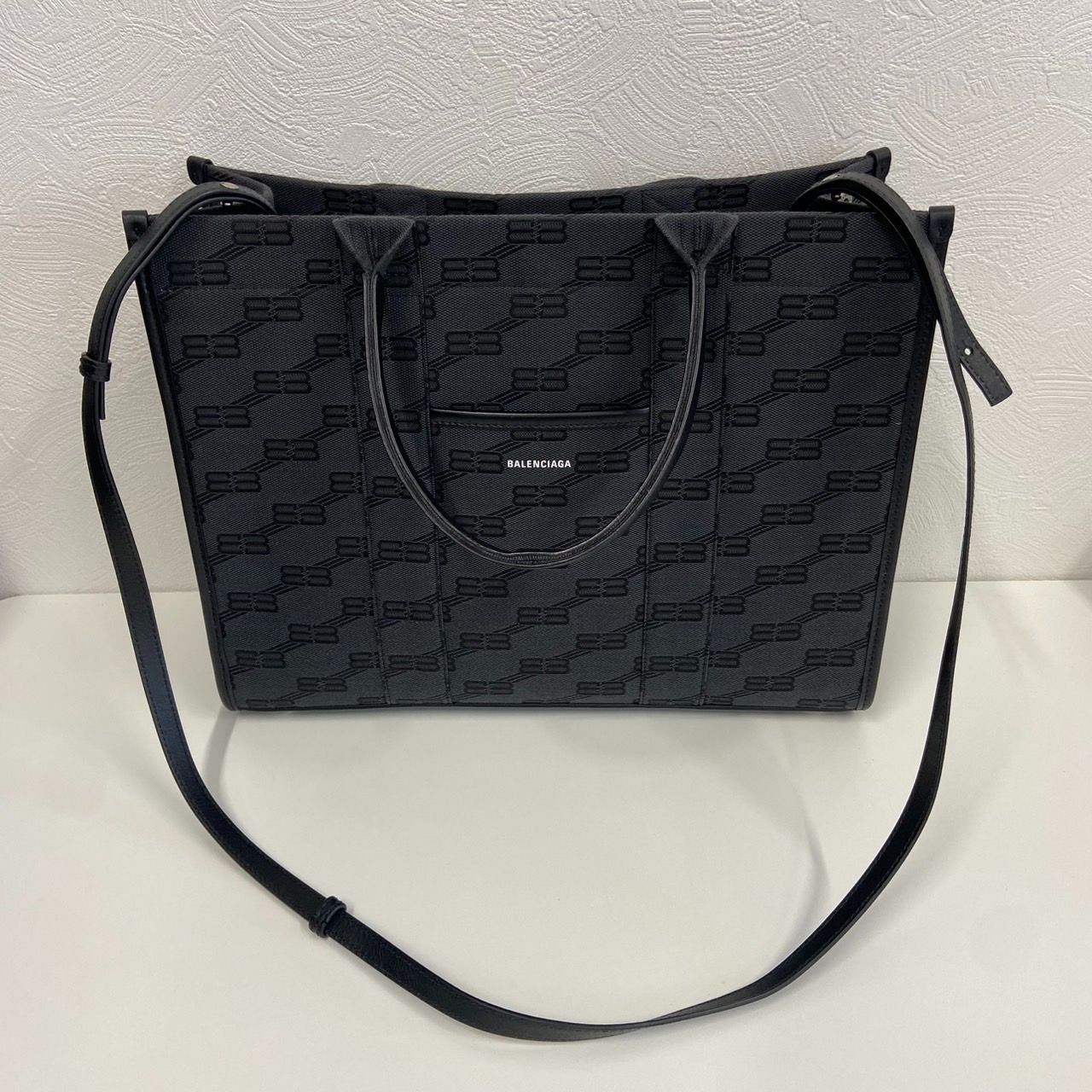 美品 BALENCIAGA バレンシアガ ハードウェア ミディアム BBモノグラム 