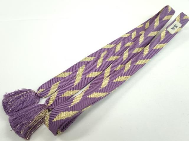 平和屋本店■極上　有職組紐道明　帯締め　笹浪組　江戸紫　金糸　宮内庁御用　国立博物館御用　東京芸術大学御用　逸品　CXAA0571s5 平和屋本店□極上 有職組紐道明 帯締め 笹浪組 江戸紫 金糸 宮内庁御用