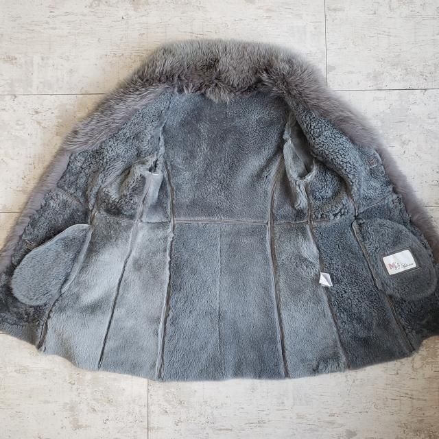M's エムズセレクション ☆ 羊革 ムートンコート ブルーフォックス 9